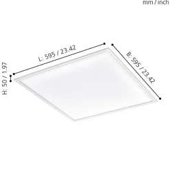 Eglo SALOBRENA 1 Plafondarmaturen aluminium, staal wit / Kunststof wit H: 50 mm