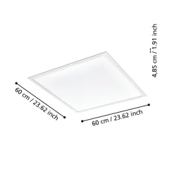 Eglo SALOBRENA-Z Plafondarmaturen aluminium wit / Kunststof wit H: 50 mm