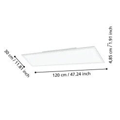 Eglo SALOBRENA-Z Plafondarmaturen aluminium wit / Kunststof wit H: 50 mm