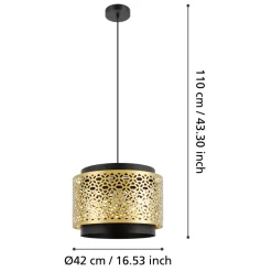 Eglo SANDBACH hanglamp staal zwart, geelkoper H: 1100 mm | Ø 420 mm