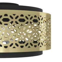 Eglo SANDBACH Plafondarmaturen staal zwart, geelkoper H: 220 mm | Ø 420 mm