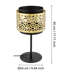 Eglo SANDBACH Tafellampen staal zwart, geelkoper H: 450 mm | Ø 240 mm