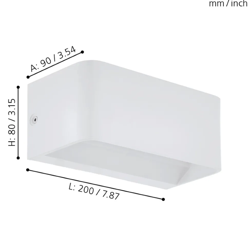 Eglo SANIA 4 Wandlamp aluminium wit H: 80 mm