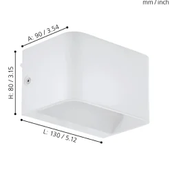 Eglo SANIA 4 Wandlamp aluminium wit H: 80 mm