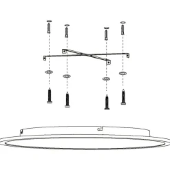 Eglo SARSINA-A Plafondarmaturen aluminium wit / Kunststof wit H: 50 mm | Ø 600 mm