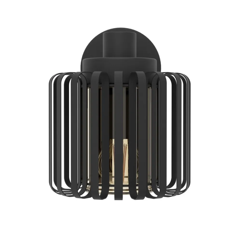 Eglo SELINUS Wandlamp staal zwart / Glas helder H: 220 mm