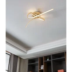 Eglo SELVINA 2 Plafondarmaturen staal, aluminium lichtbruin / Kunststof wit H: 140 mm