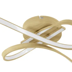 Eglo SELVINA 2 Plafondarmaturen staal, aluminium lichtbruin / Kunststof wit H: 140 mm