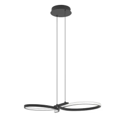 Eglo SERPINS hanglamp aluminium, staal zwart / Kunststof wit H: 1100 mm