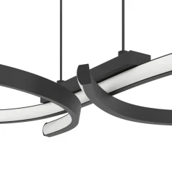 Eglo SERPINS hanglamp aluminium, staal zwart / Kunststof wit H: 1100 mm