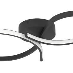 Eglo SERPINS Plafondarmaturen aluminium, staal zwart / Kunststof wit H: 75 mm