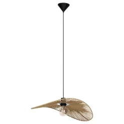 Eglo SIRUELA hanglamp staal zwart / papier natuur H: 1100 mm