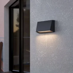 Eglo SPONGANO Wandlamp aluminium zwart / Kunststof transparant H: 120 mm