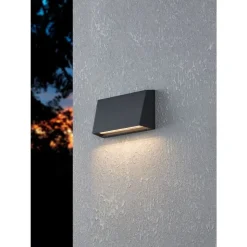 Eglo SPONGANO Wandlamp aluminium zwart / Kunststof transparant H: 120 mm