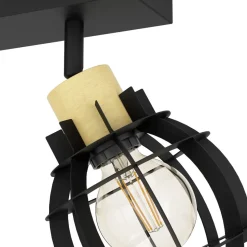 Eglo STILLINGTON 1 spot staal, hout zwart, bruin H: 245 mm