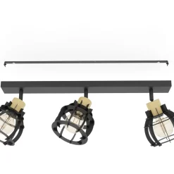 Eglo STILLINGTON 1 spot staal, hout zwart, bruin H: 245 mm