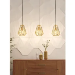 Eglo STYPE hanglamp staal goudkleuren H: 1100 mm