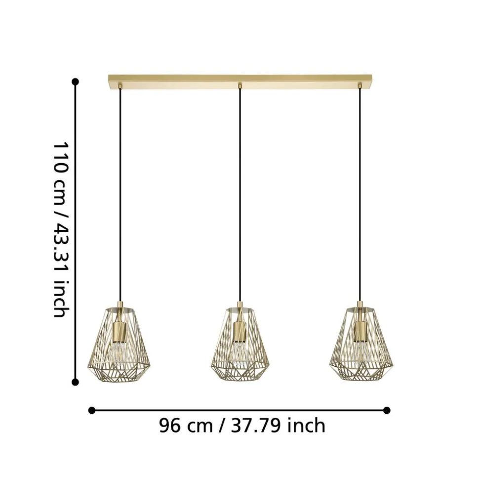 Eglo STYPE hanglamp staal goudkleuren H: 1100 mm | Ø 330 mm