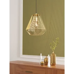 Eglo STYPE hanglamp staal goudkleuren H: 1100 mm | Ø 330 mm
