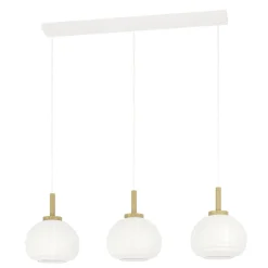 Eglo SUMMERHILL hanglamp staal, hout wit, bruin / papier wit H: 1100 mm
