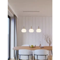 Eglo SUMMERHILL hanglamp staal, hout wit, bruin / papier wit H: 1100 mm