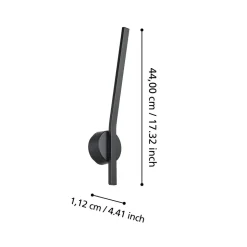 Eglo TAPARITA Wandlamp staal zwart / Kunststof wit H: 440 mm