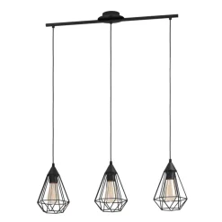 Eglo TARBES hanglamp staal zwart / staal zwart H: 1100 mm