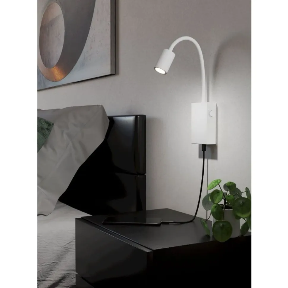 Eglo TAZZOLI Wandlamp staal, kunststof wit H: 300 mm