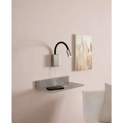 Eglo TAZZOLI Wandlamp staal, kunststof nikkel-mat, zwart H: 300 mm