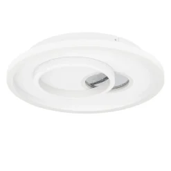 Eglo TIRIOLO Wand-/plafondlamp staal, kunststof wit, zilver H: 60 mm | Ø 380 mm