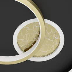 Eglo TIRIOLO Wand-/plafondlamp staal, kunststof zwart, goud H: 60 mm | Ø 380 mm