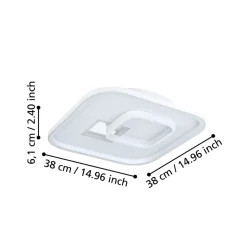 Eglo TIRIOLO Wand-/plafondlamp staal, kunststof wit, zilver H: 60 mm