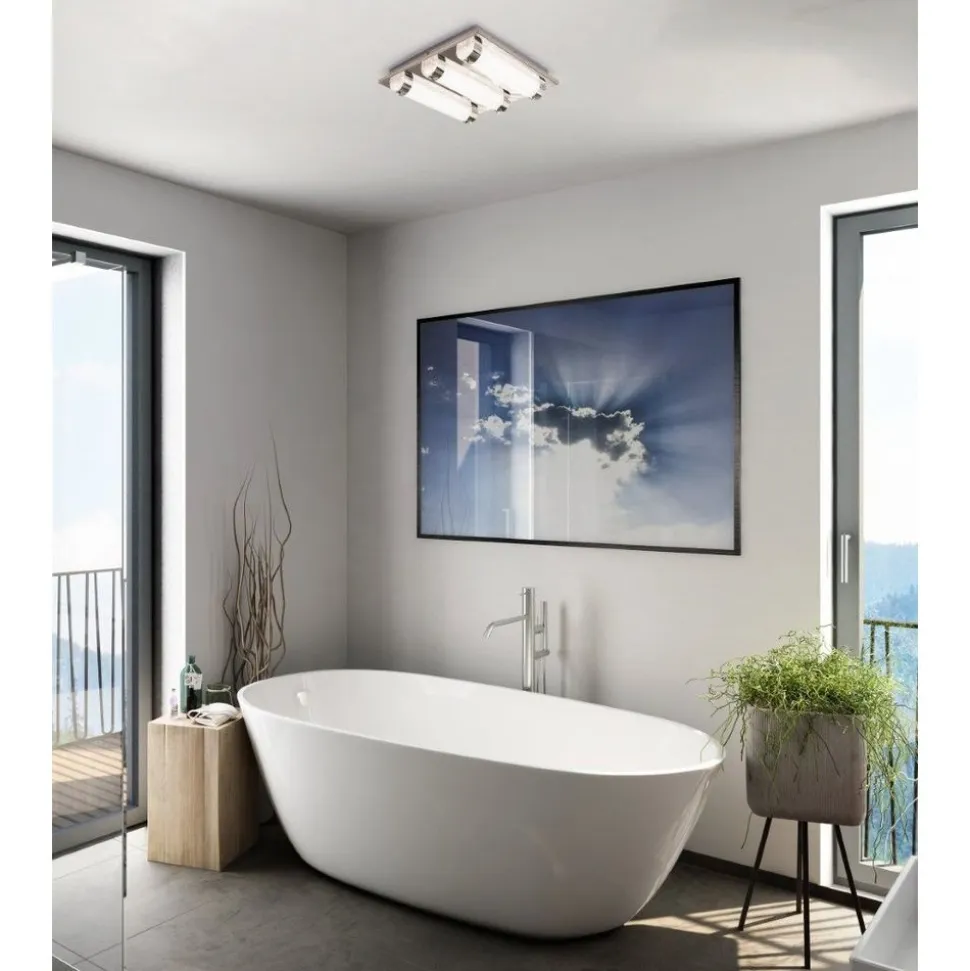 Eglo TOLORICO Wand-/plafondlamp roestvast staal chroom / kunststof, kristal helder H: 75 mm