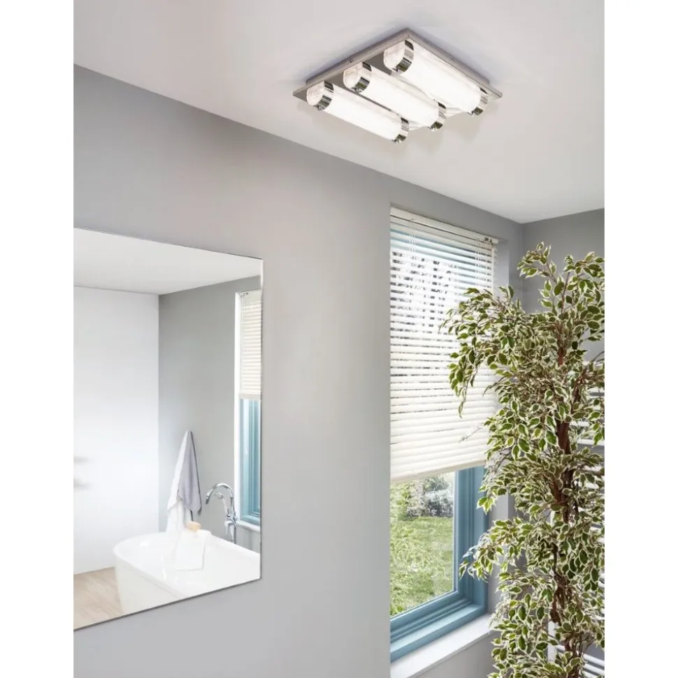 Eglo TOLORICO Wand-/plafondlamp roestvast staal chroom / kunststof, kristal helder H: 75 mm