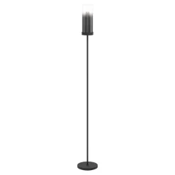 Eglo TOOTHILL Staande lampen staal zwart / glas gestoomd zwart-transparant H: 1535 mm | Ø 105 mm