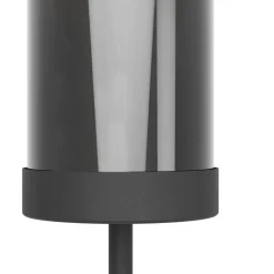 Eglo TOOTHILL Staande lampen staal zwart / glas gestoomd zwart-transparant H: 1535 mm | Ø 105 mm