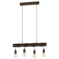 Eglo TOWNSHEND 4 hanglamp staal antiek bruin, zwart H: 1100 mm