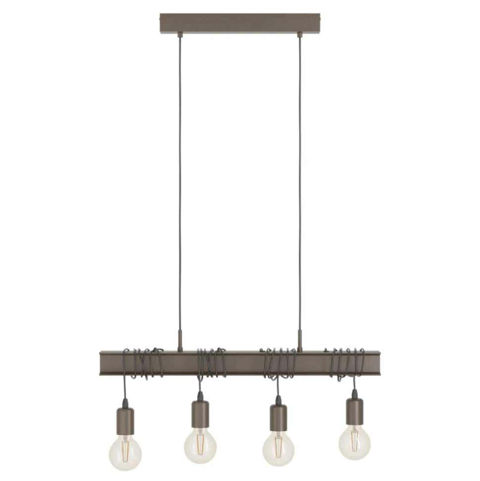 Eglo TOWNSHEND 4 hanglamp staal antiek bruin, zwart H: 1100 mm