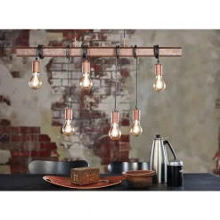 Eglo TOWNSHEND 4 hanglamp staal antiek bruin, zwart H: 1100 mm