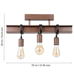Eglo TOWNSHEND 4 Plafondarmaturen staal antiek-bruin H: 260 mm