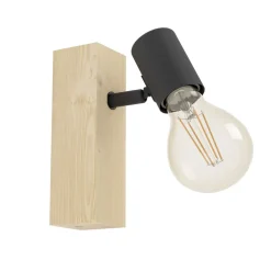 Eglo TOWNSHEND 3 spot hout, staal bruin, zwart