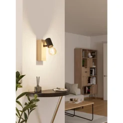 Eglo TOWNSHEND 3 spot hout, staal bruin, zwart