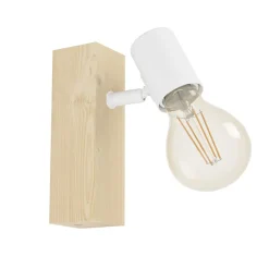 Eglo TOWNSHEND 3 spot hout, staal bruin, wit