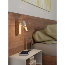 Eglo TOWNSHEND 3 spot hout, staal bruin, wit