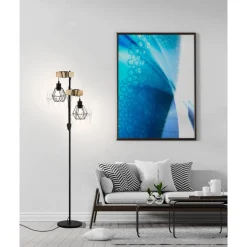 Eglo TOWNSHEND 5 Staande lampen staal, hout zwart, bruin H: 1665 mm