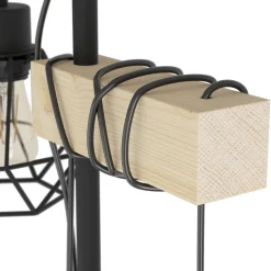 Eglo TOWNSHEND 5 Staande lampen staal, hout zwart, bruin H: 1665 mm