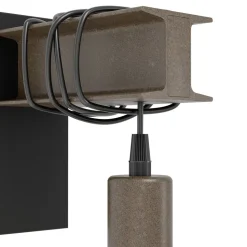 Eglo TOWNSHEND 4 Wandlamp staal zwart, bruin