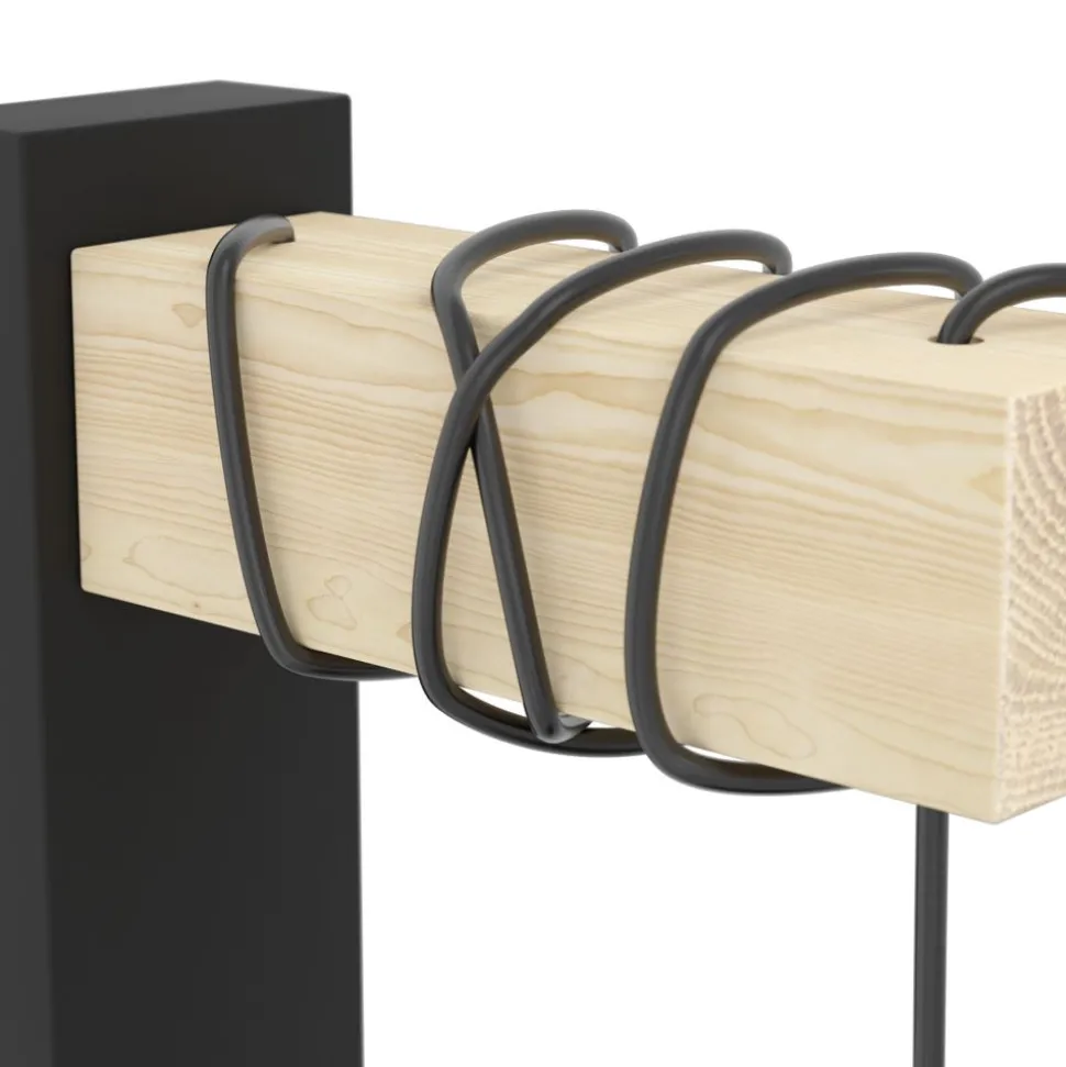 Eglo TOWNSHEND 5 Wandlamp staal, hout zwart, bruin H: 275 mm