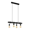 Eglo TOWNSHEND hanglamp staal, hout zwart H: 1100 mm