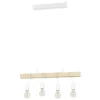 Eglo TOWNSHEND hanglamp staal wit / Hout bruin H: 1100 mm
